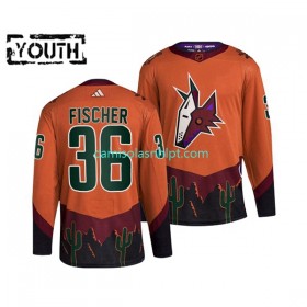 Camiseta Arizona Coyotes CHRISTIAN FISCHER 36 Adidas 2022-2023 Reverse Retro Laranja Authentic - Criança